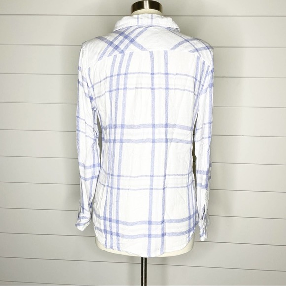Rails Hunter Plaid Soft Flannel Button Up Shirt Blue White Size Small - Picture 8 of 10